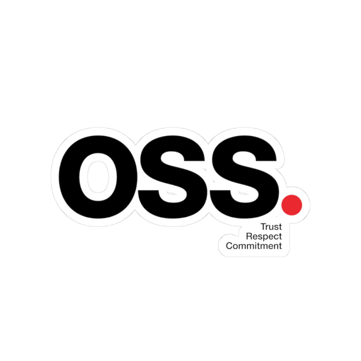 Logo with 'OSS' text and values on a white background